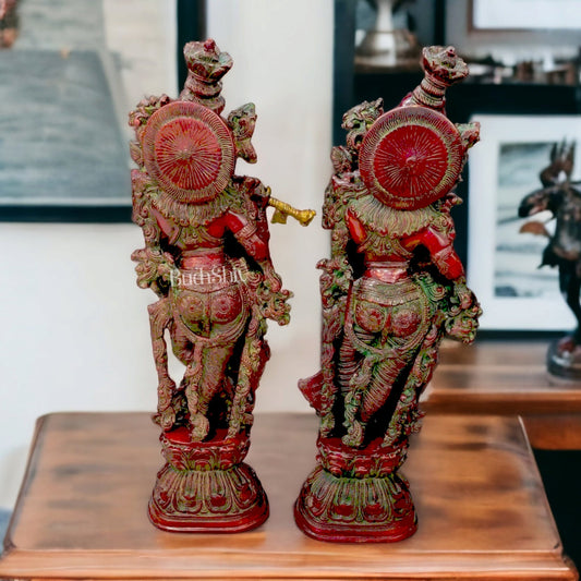 Radha Krishna Brass idols 29 inches - Budhshiv.com