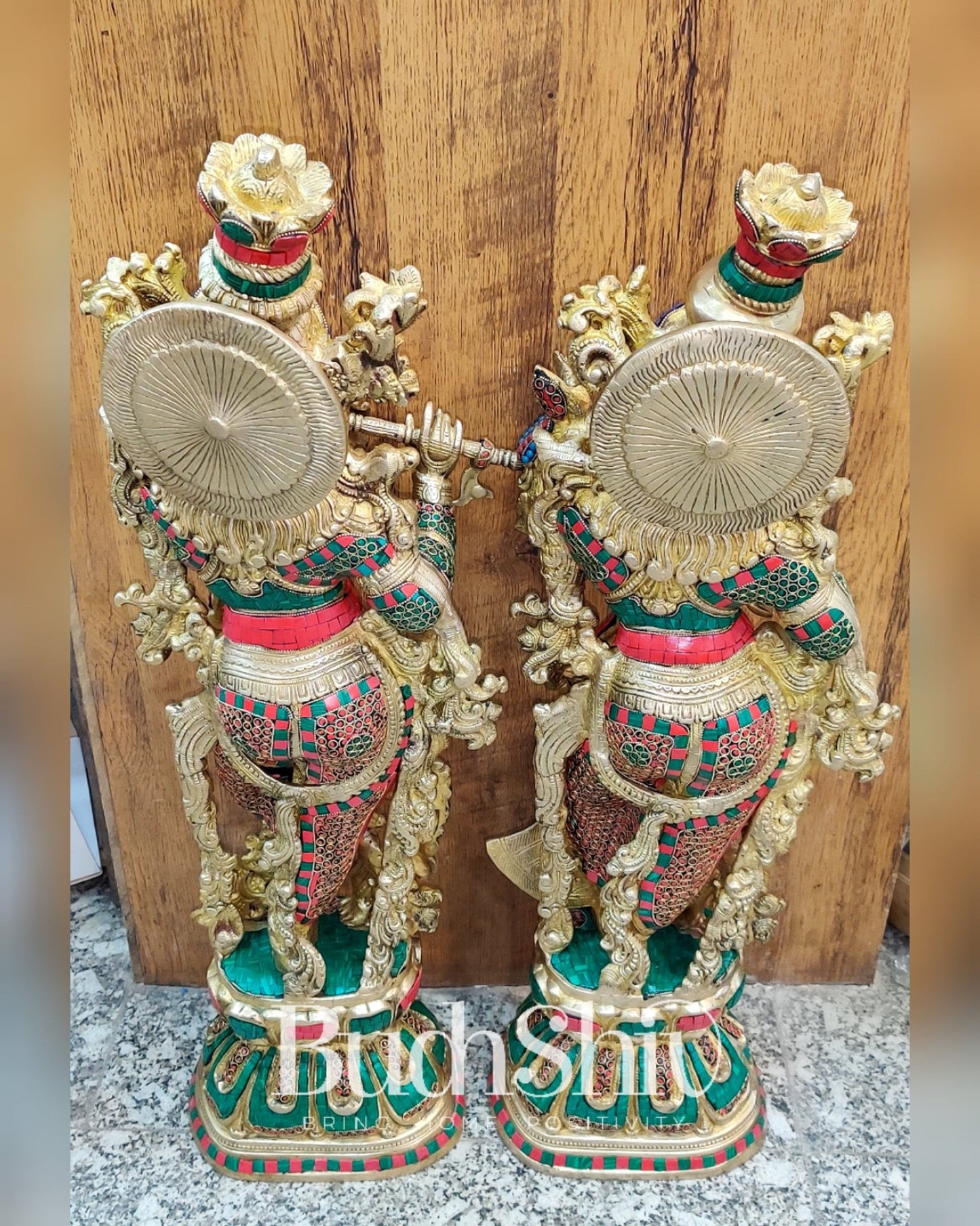 Radha Krishna Brass idols 29 inches - Budhshiv.com