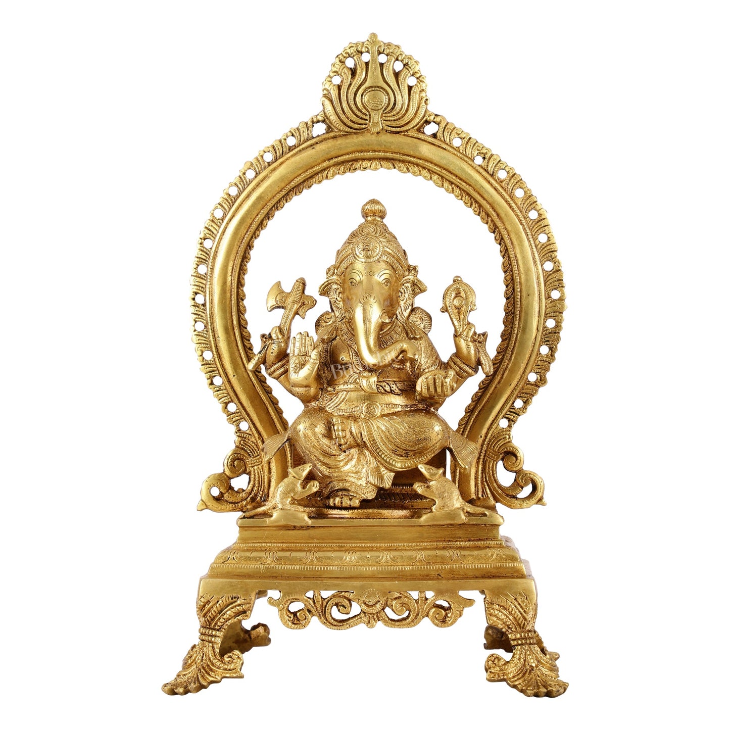 Sacred Brass Ganesh Idol 15 inch - Budhshiv.com