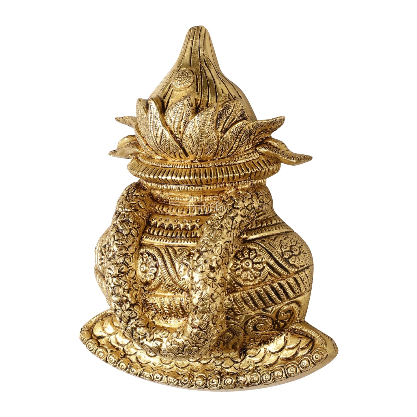 Sacred Brass Superfine Wall Hanging Kalash 7.75 inch - Budhshiv.com