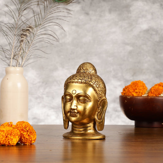 Superfine Brass Buddha Head - 4 Inch - Budhshiv.com