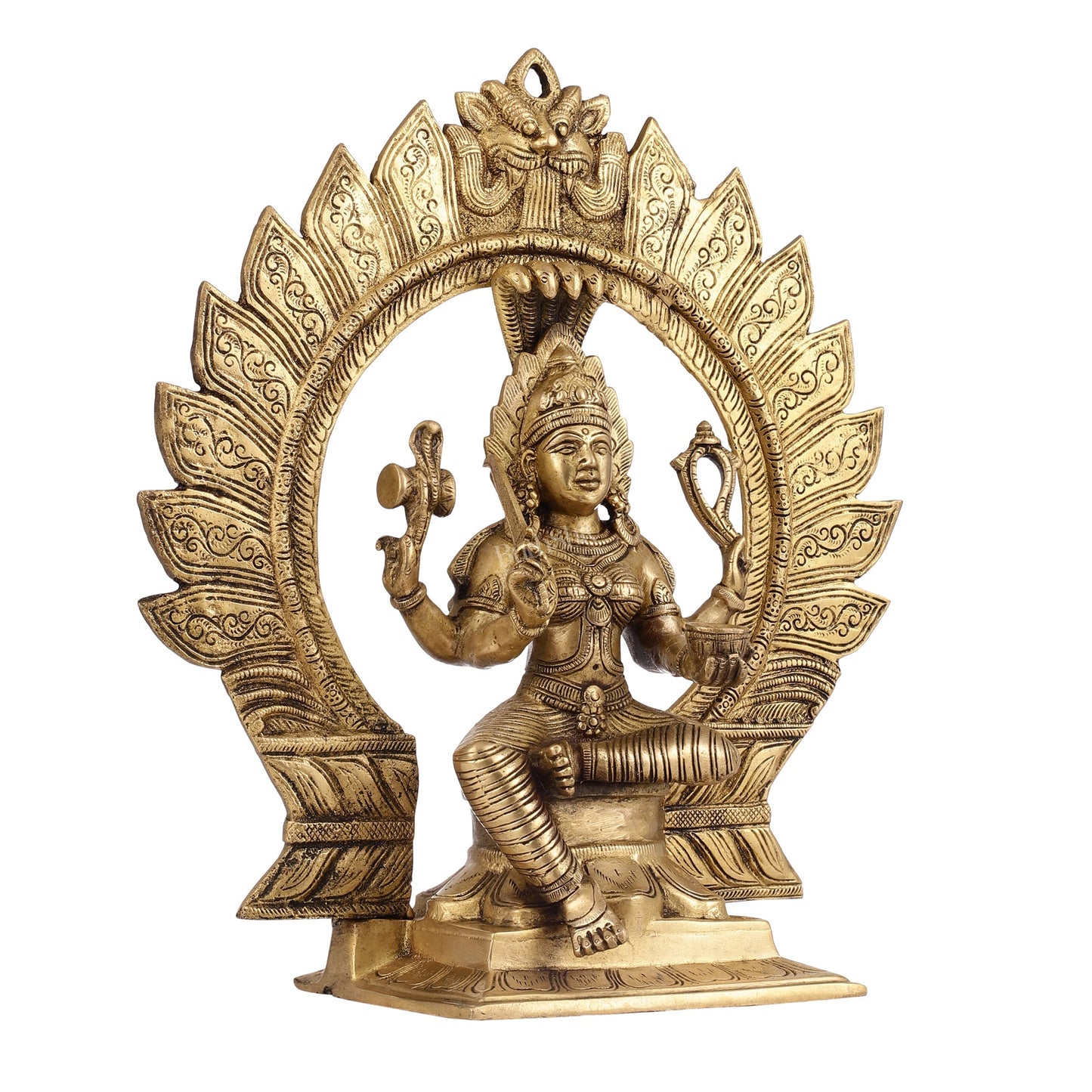 Superfine Brass Karmari Mariamman Idol with Prabhavali | Height 15 inch - Budhshiv.com