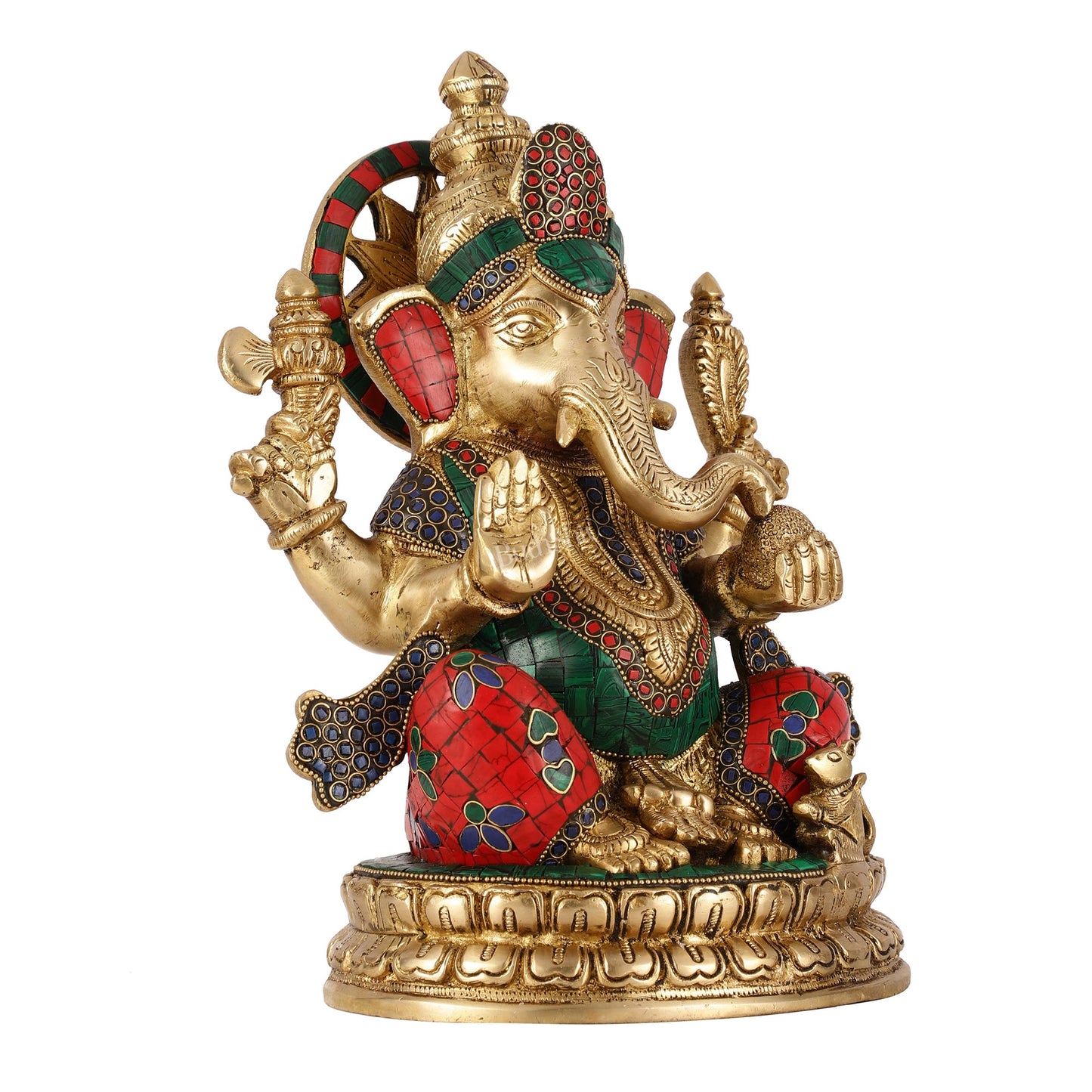 Superfine Brass Lord Ganesha Statue - 12.5 Inch - Budhshiv.com