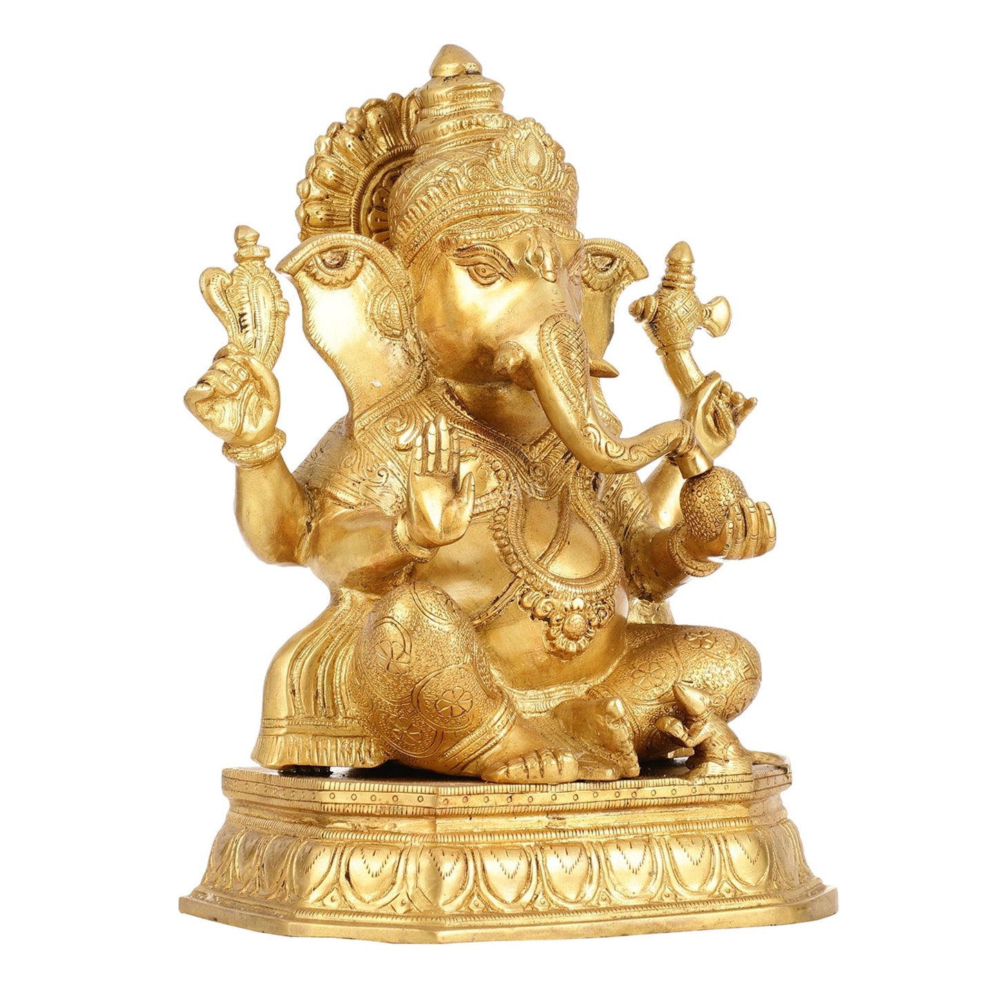 Superfine Brass Lord Ganesha Statue - 15 Inch Height - Budhshiv.com