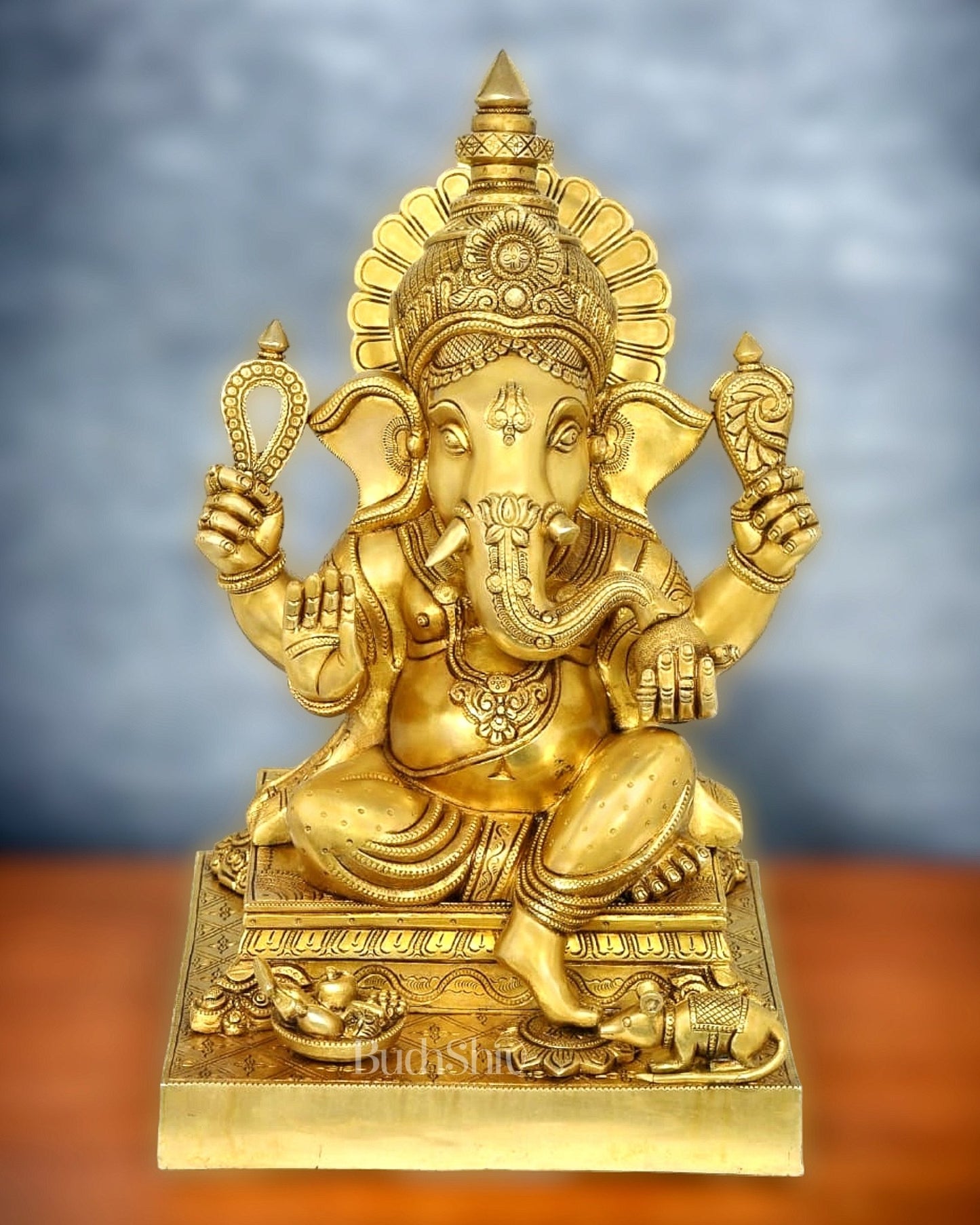 Superfine Brass Lord Ganesha Statue - 20 inch - Budhshiv.com