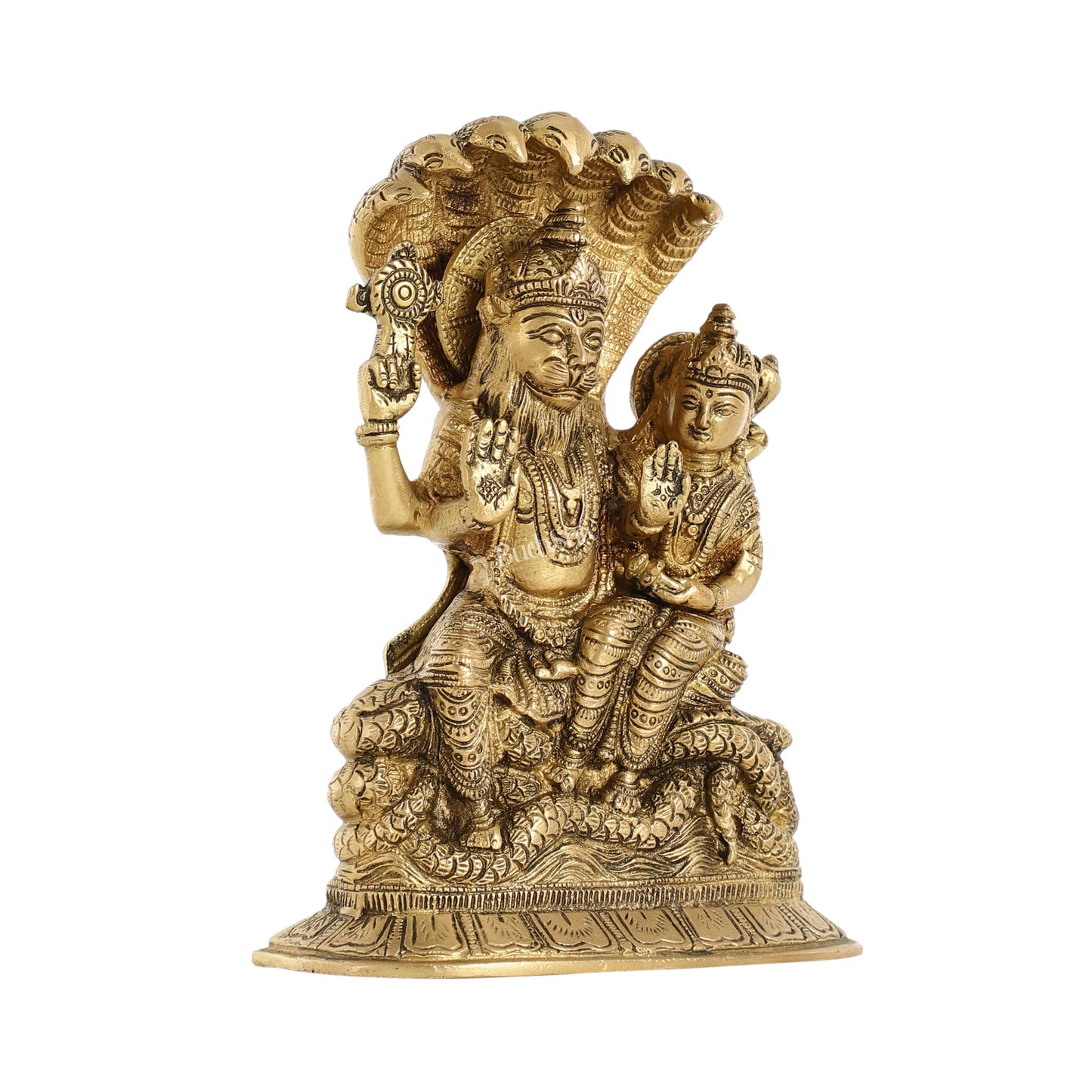 Superfine Brass Narsimha Lakshmi Idol Statue - 7.5 inch - Budhshiv.com