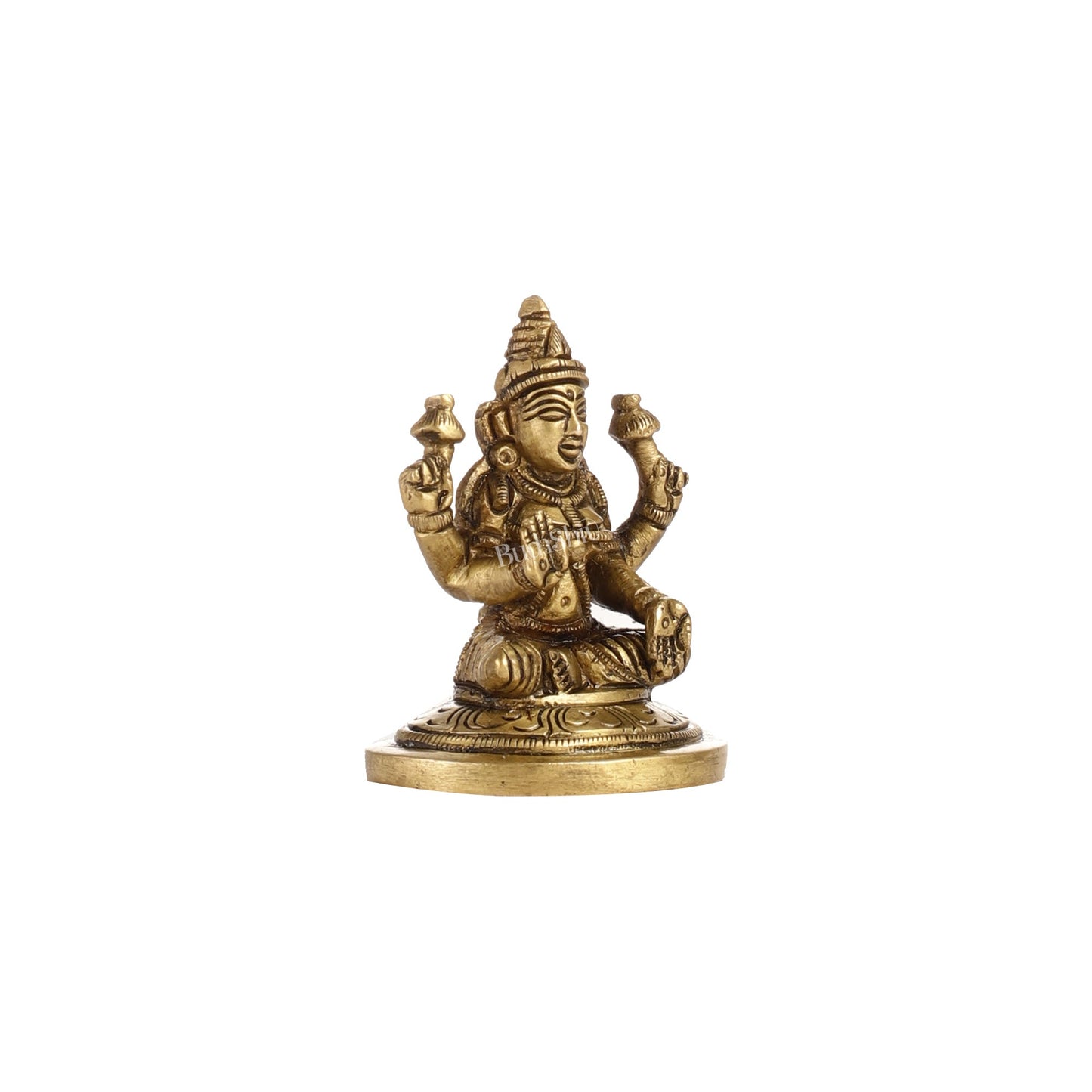 Superfine Small Brass Goddess Lakshmi Idol | Height 2.5 inch - Budhshiv.com