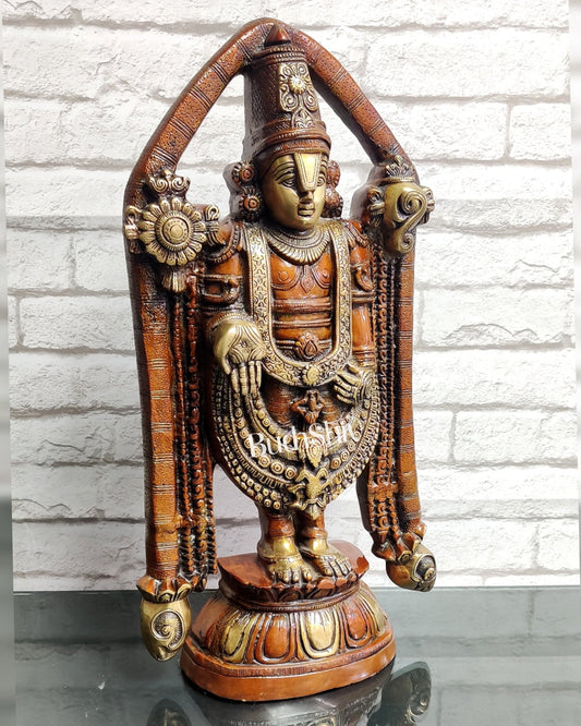 Tirupati Balaji Brass statue 22 inch | Handcrafted in India - Budhshiv.com