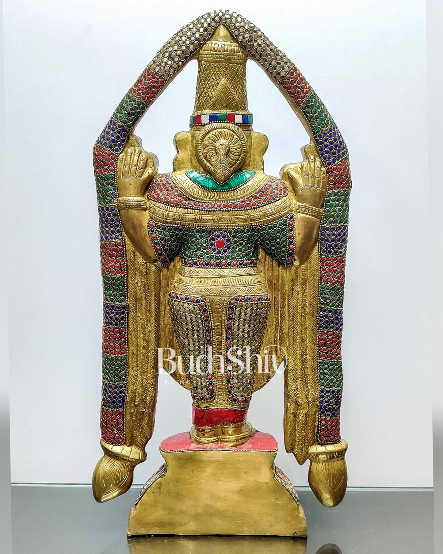 Tirupati Balaji Brass statue 22 inch | Handcrafted in India - Budhshiv.com