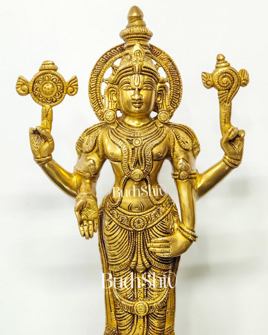 Tirupati Balaji Statue in Superfine Brass 18" - Budhshiv.com