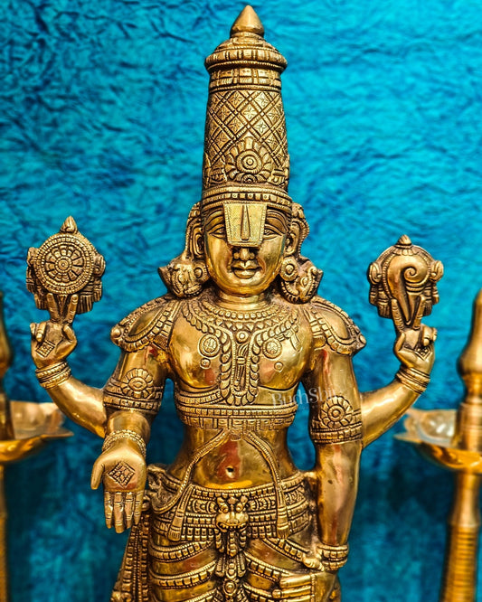 Tirupati Balaji Venkateshwar Brass Statue/Idol 33 inches - Budhshiv.com
