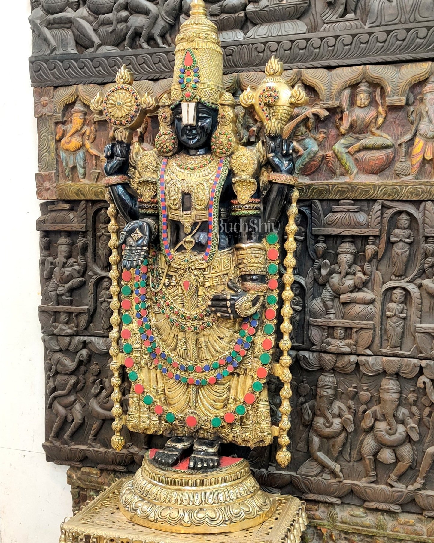 Tirupati Balaji Venkateshwar Brass Statue/Idol 48 inches - Budhshiv.com