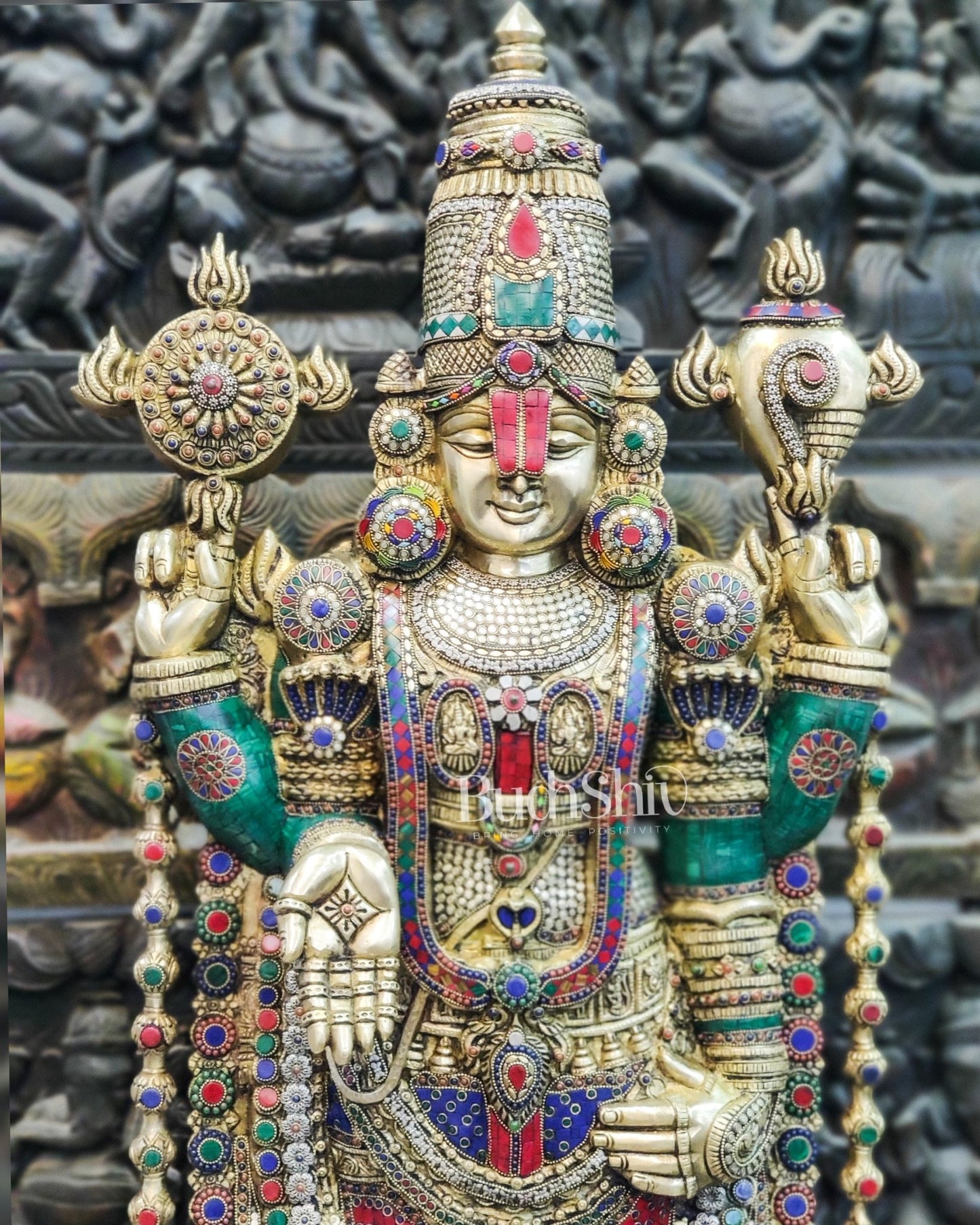 Tirupati Balaji Venkateshwar Brass Statue/Idol 48 inches - Budhshiv.com