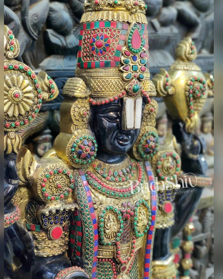 Buy ECRAFTINDIA Tirupati Balaji Idol Decorative Handcrafted Brass Figurine