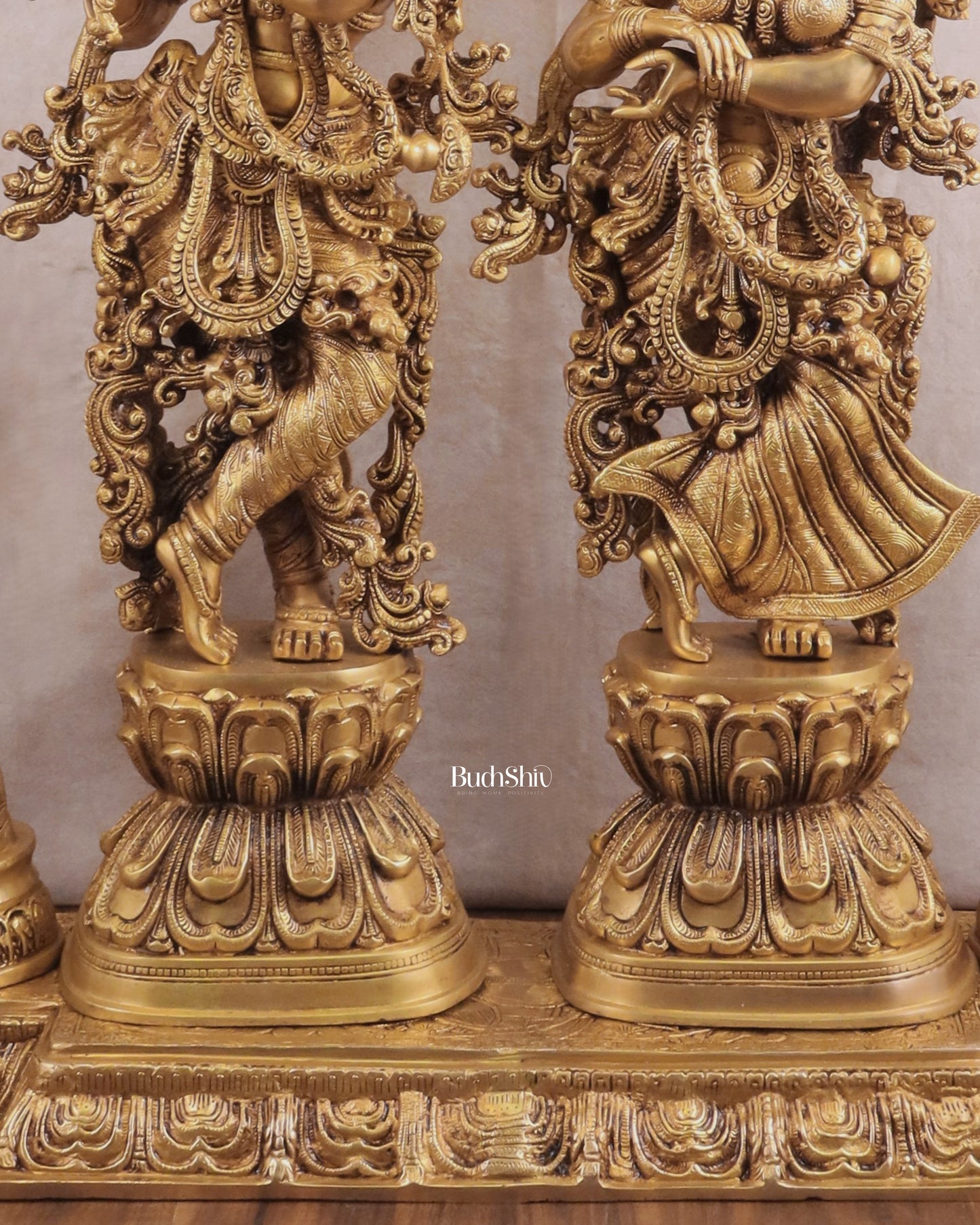 Brass Radha Krishna with Arch large idols  - 45 Inches