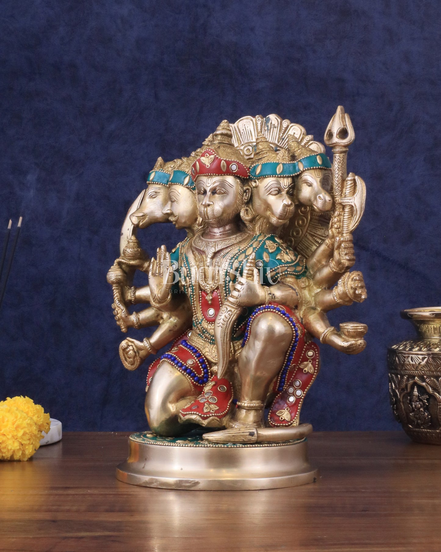 Brass Superfine Panchmukhi Hanuman 11 " statue