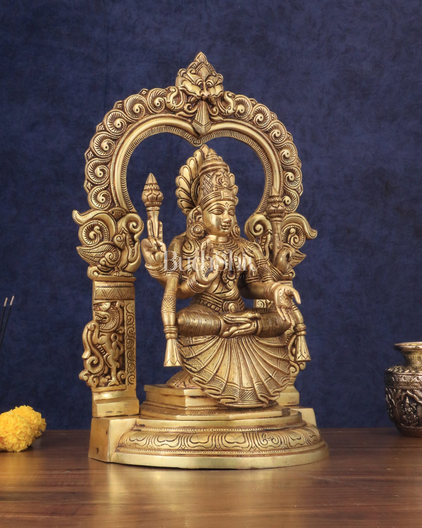 Pure Brass Superfine Goddess Padmavathi Lakshmi Statue with Thiruvarchi - 18"