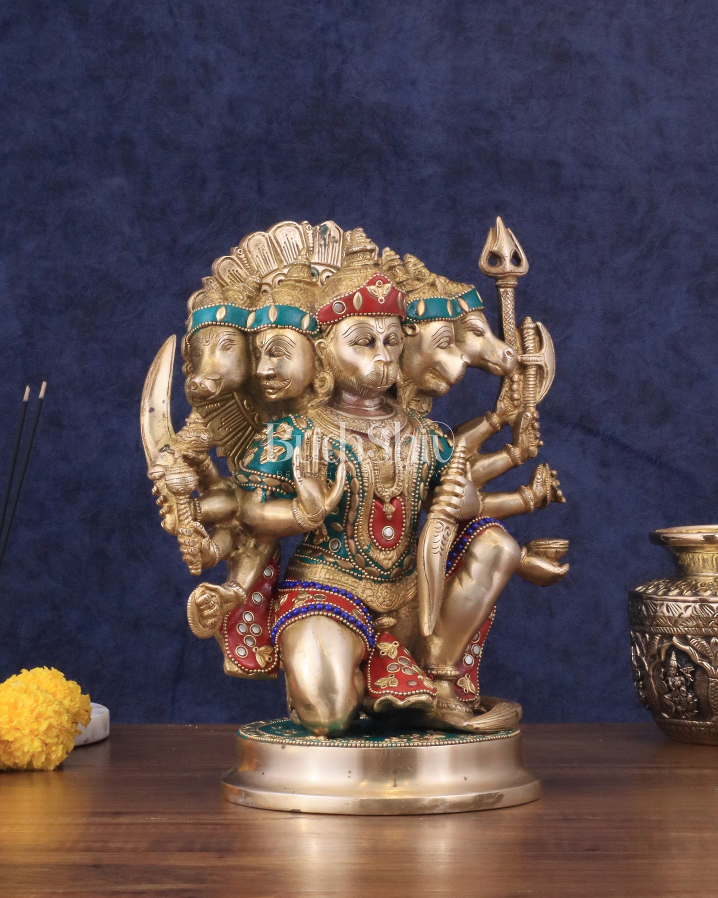 Brass Superfine Panchmukhi Hanuman 11 " statue