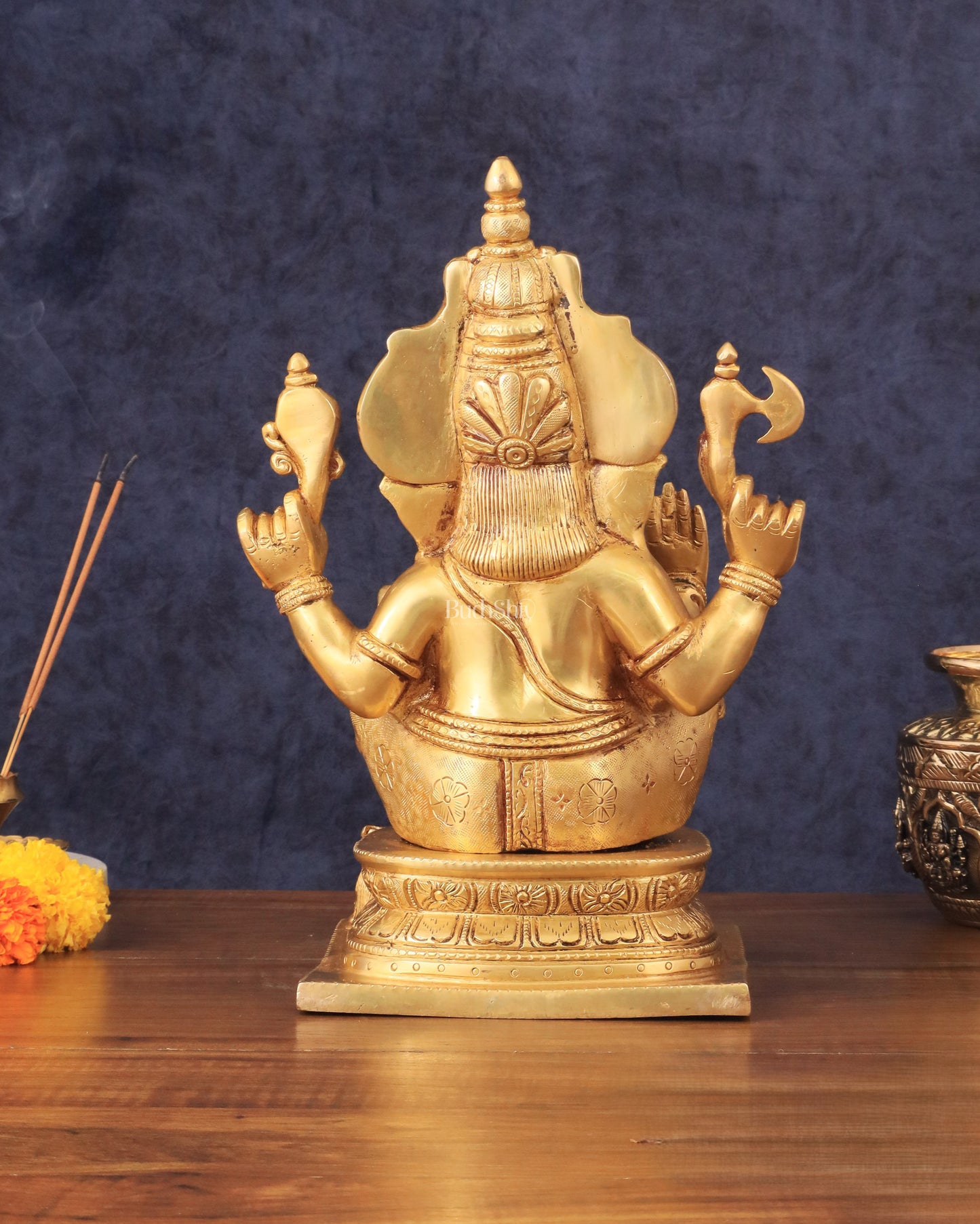 Pure Brass Cute Ganesha Statue 12 inch