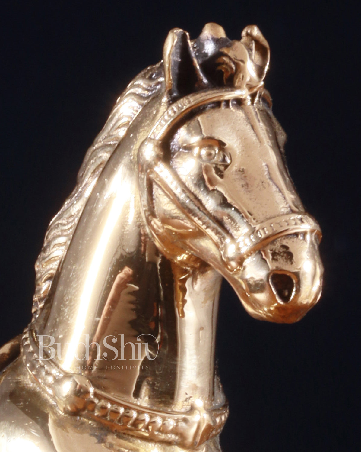 Brass Superfine Horse Showpiece – One Leg Up, Vastu Approved, 5 Inch