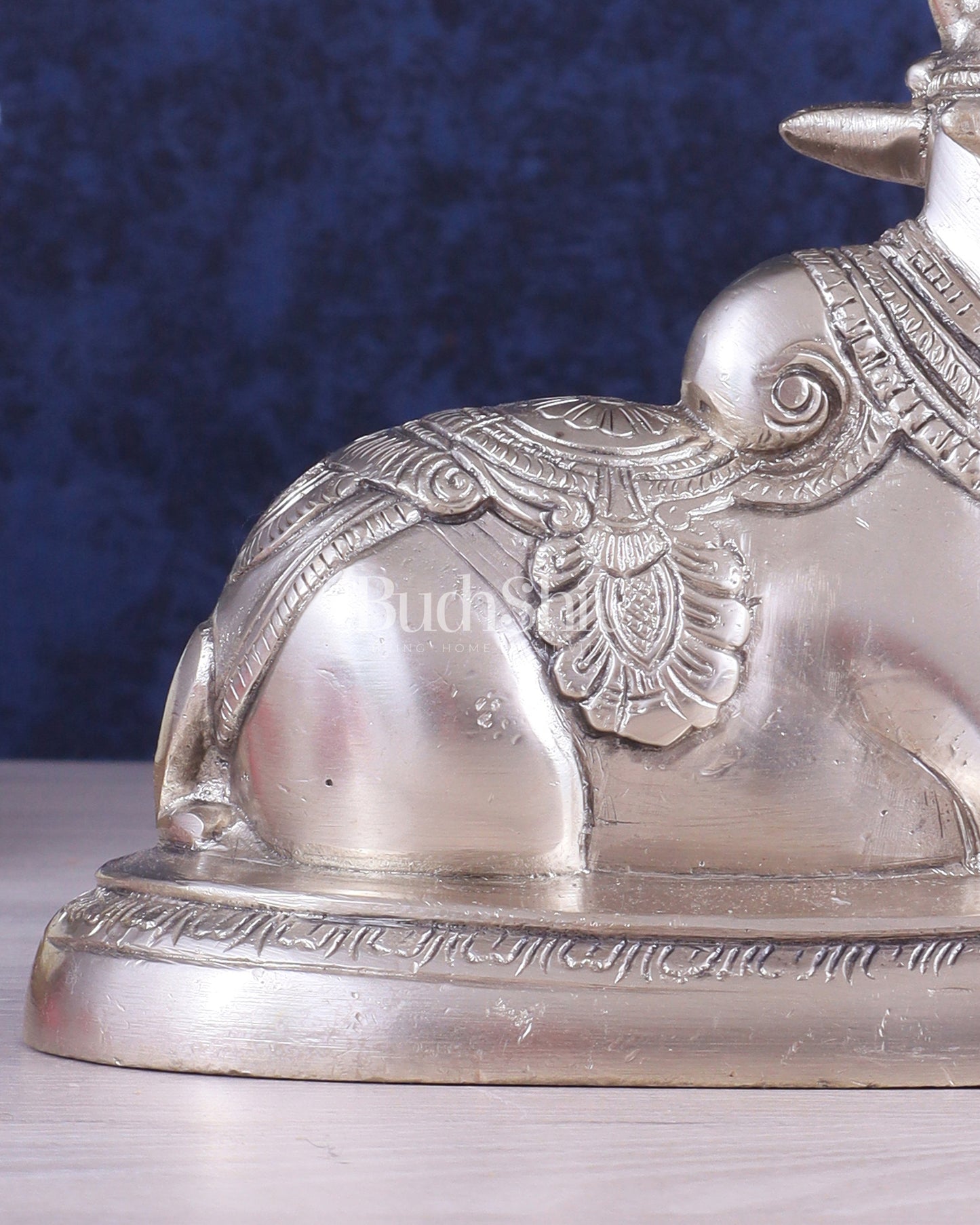 Brass Superfine Nandi Bull Idol | 5.5 inch silver plated