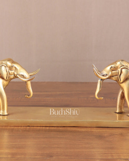 Brass Elephant Book Holder Showpiece – Pair 14.5"