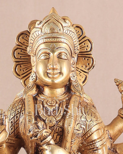 Elegant Brass Durga Mata sherawali ma Statue 12 Inch | Devi Durga Sculpture |  Budhshiv