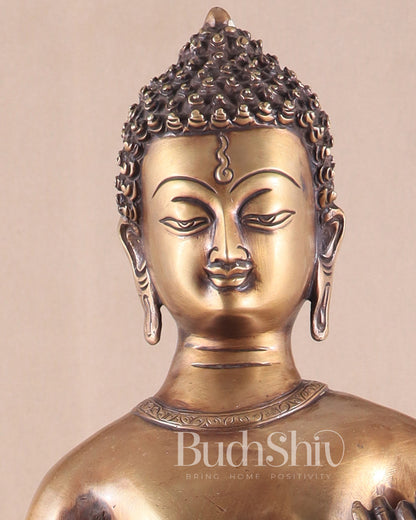 Unique Brass Standing Buddha Statue 22"