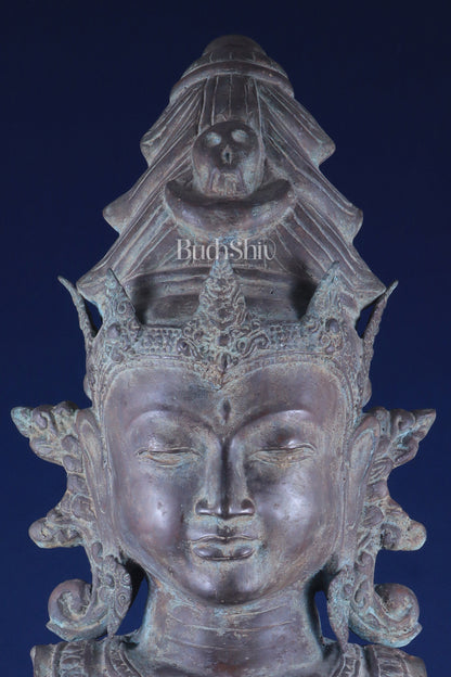 Balinese Bronze Large Shiva Face Head Bust – Lost Wax Method 32"