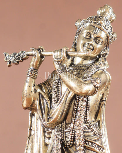 Brass Intricate Lord Krishna Superfine Statue 5 inches (12.7 cm)