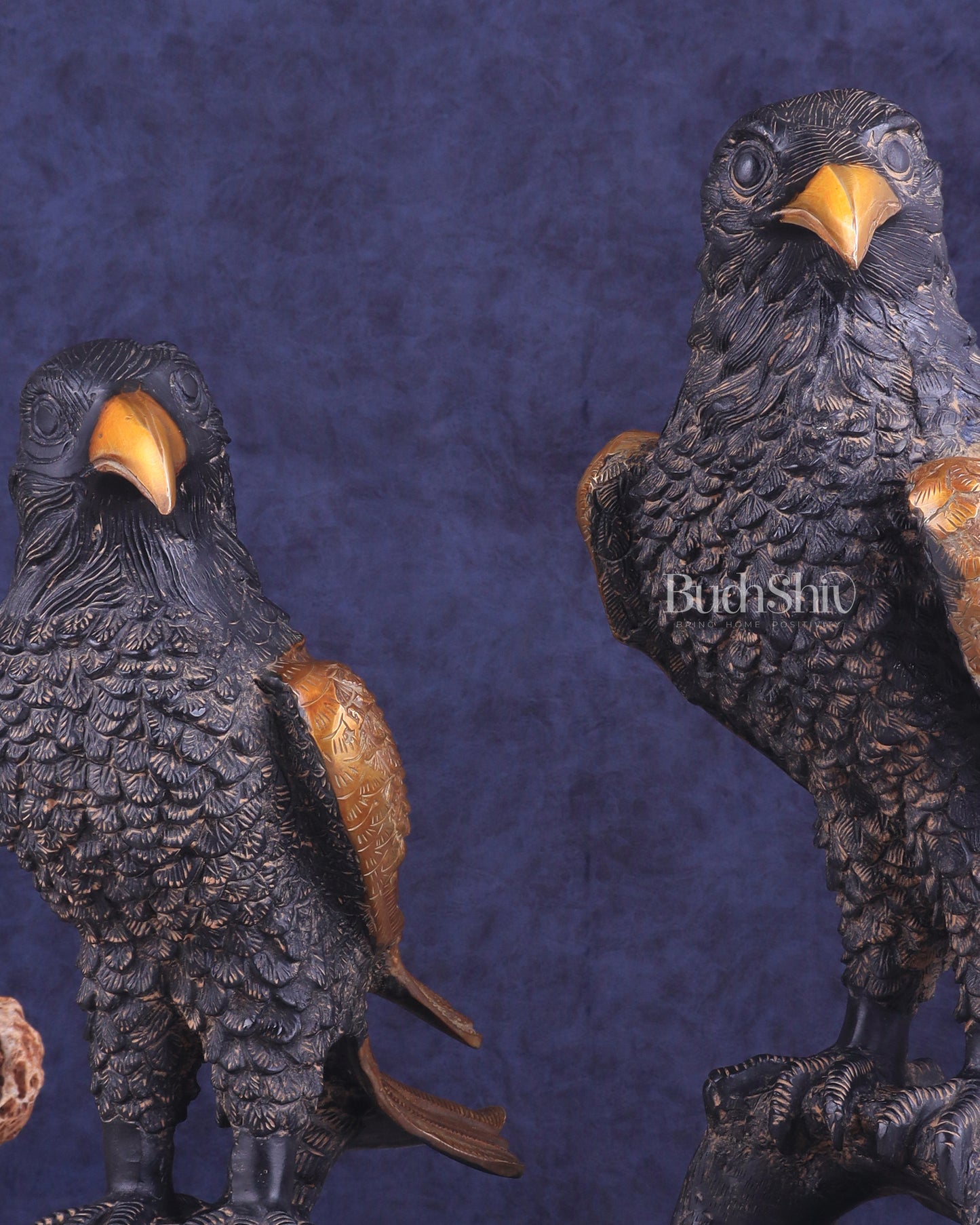 Pure Brass Large Pair of Eagles in Antique Tone | Vastu & Feng Shui Approved 15"