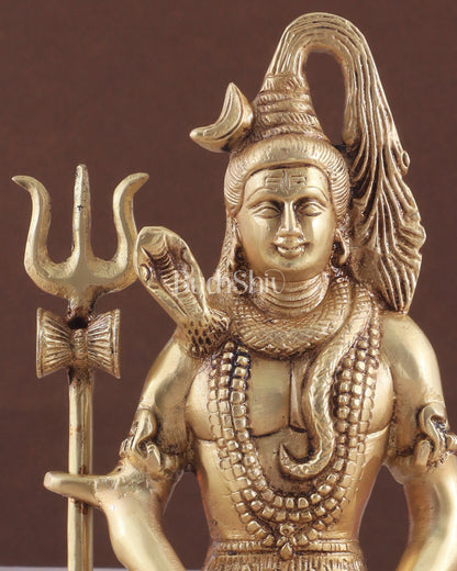 Brass Lord Shiva in Meditation Statue 8"