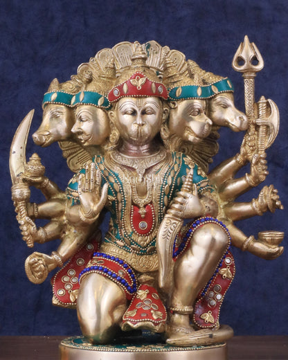 Brass Superfine Panchmukhi Hanuman 11 " statue