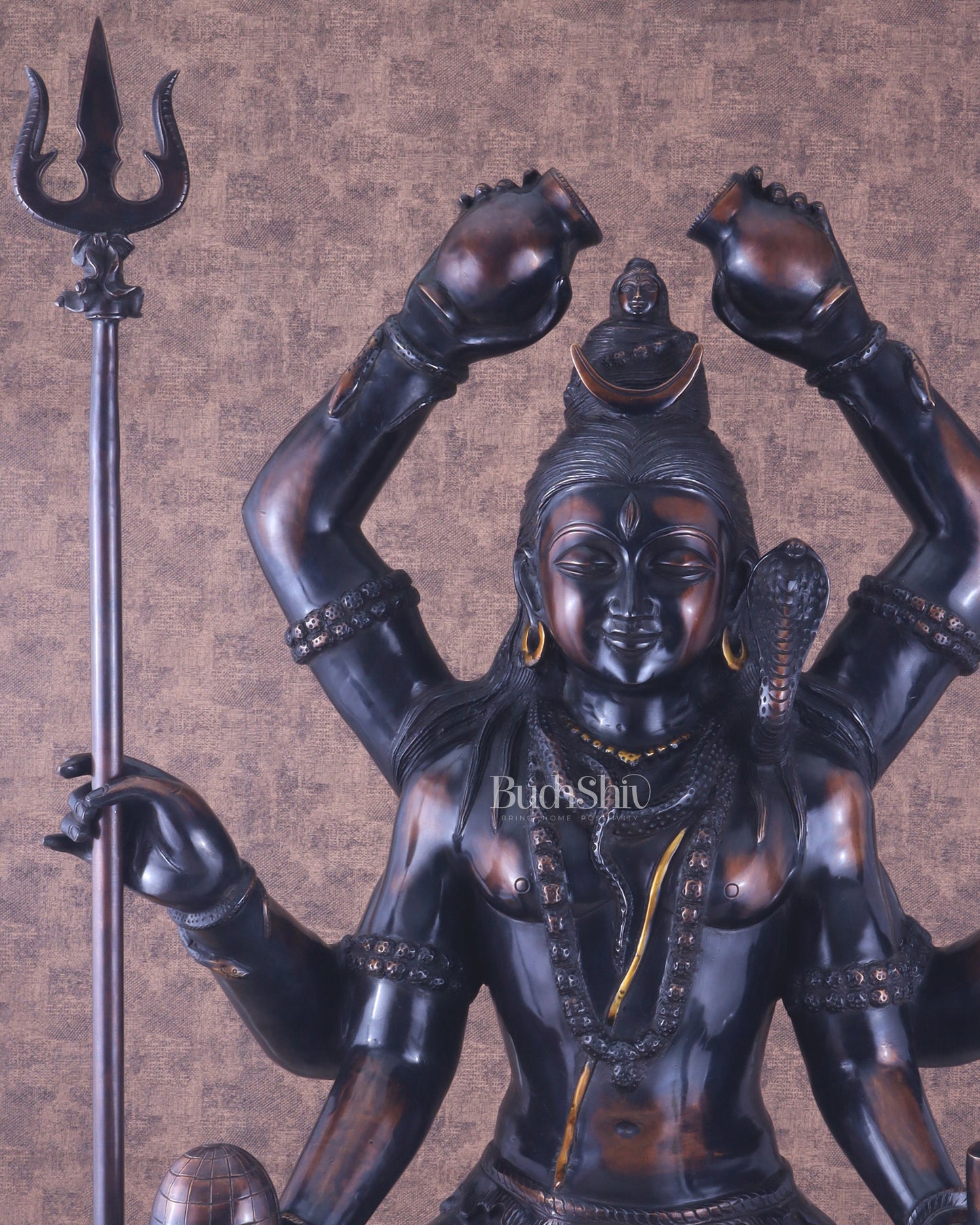 Six-Armed Shiva Statue | Superfine Brass 30 inch