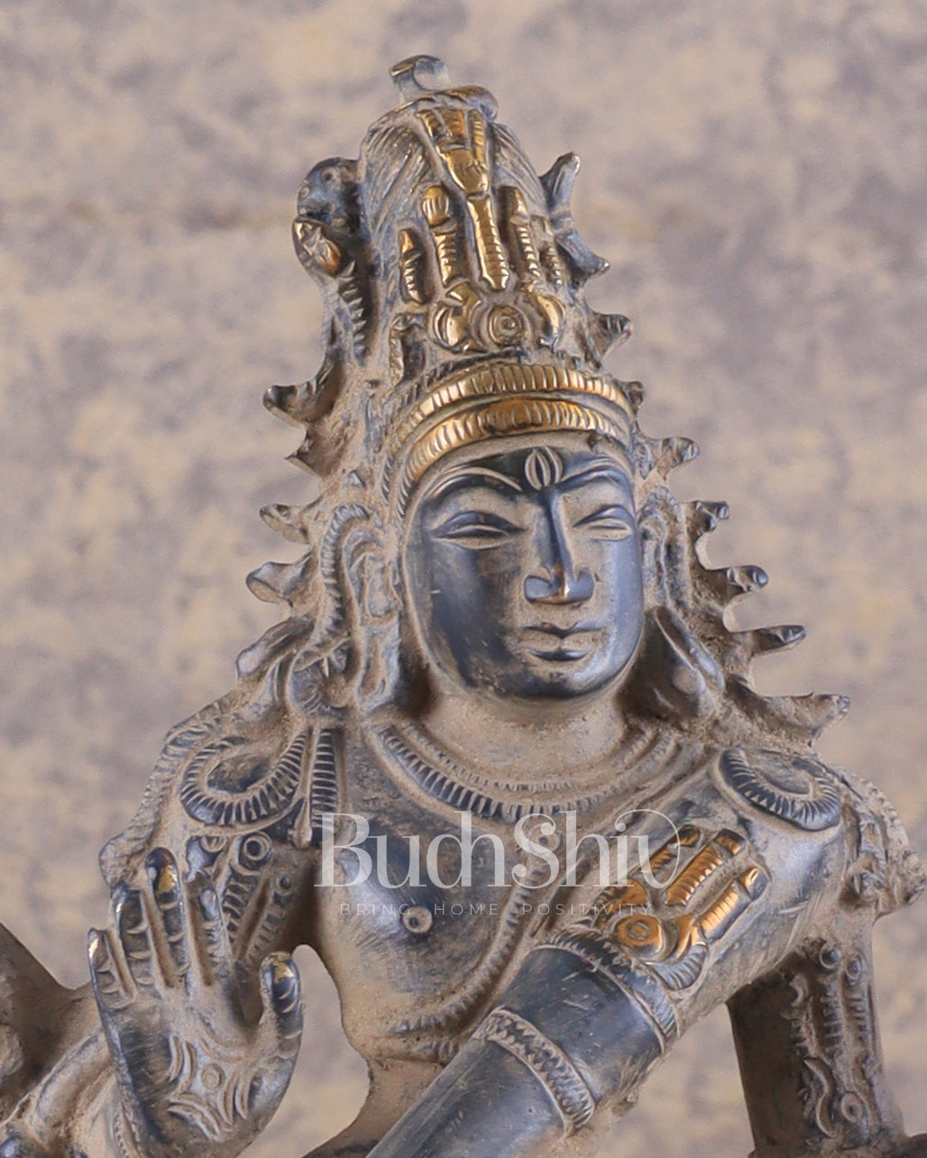 Antique Brass Dancing Shiva Idol | Unique Pose with sand finish 10"