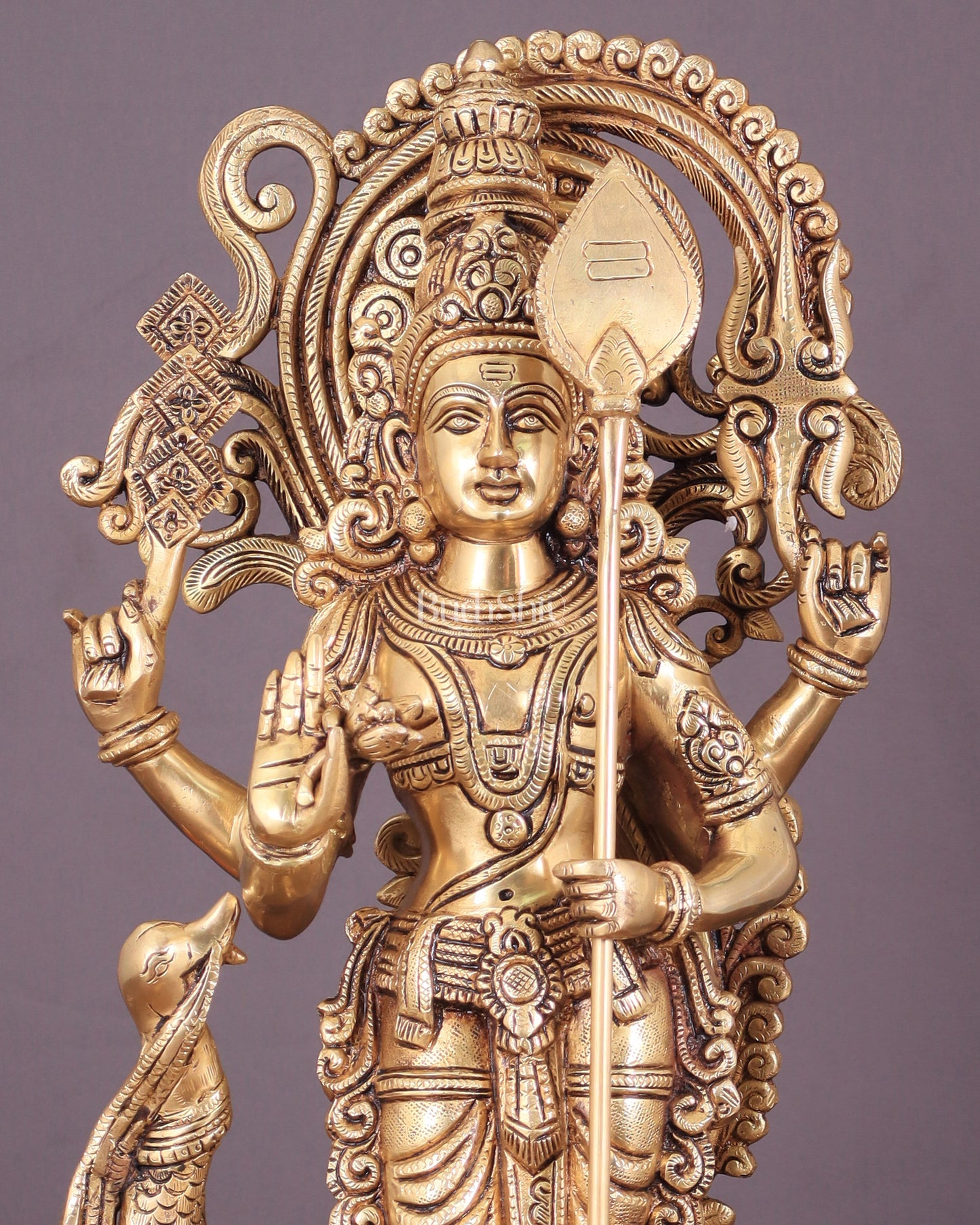 Kartikeya Lord Murugun Brass Superfine Statue 20"