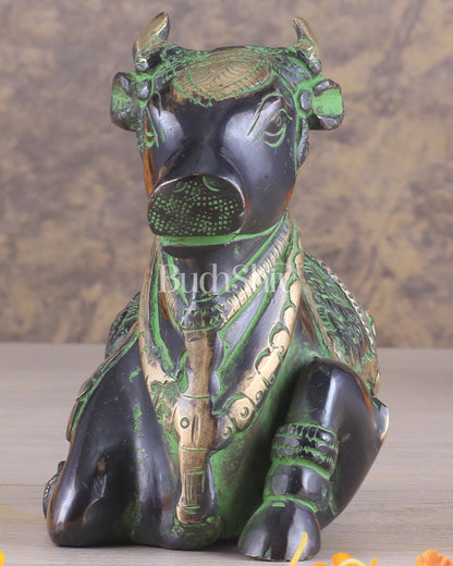 Brass Nandi Idol Black and green tone | 6"