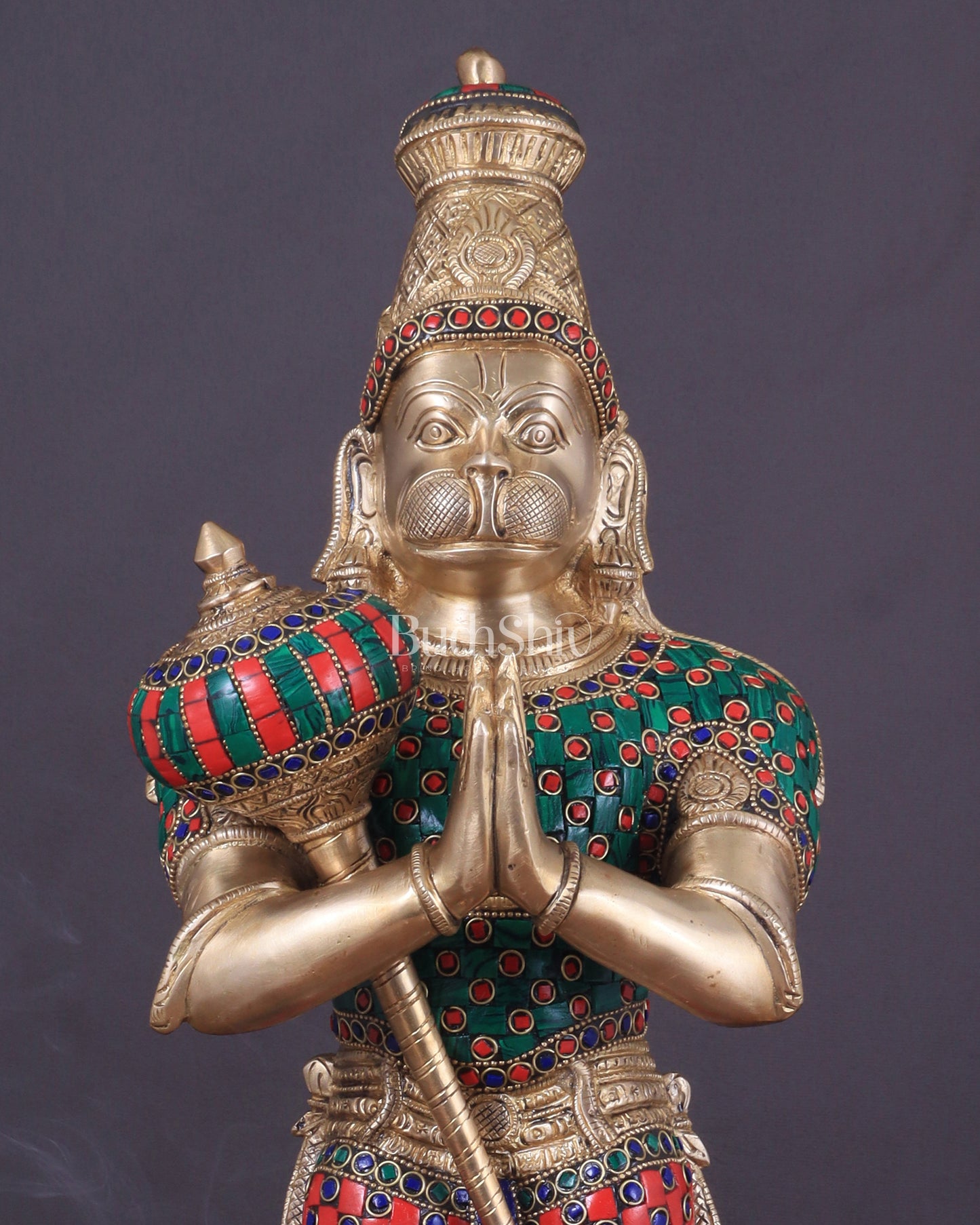 Brass Hanuman Statue in anjali Mudra - 21.5" Height