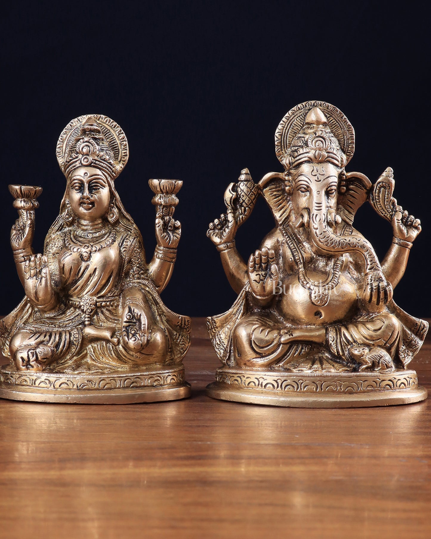 Pure Brass Ganesha Lakshmi idols Set 6"