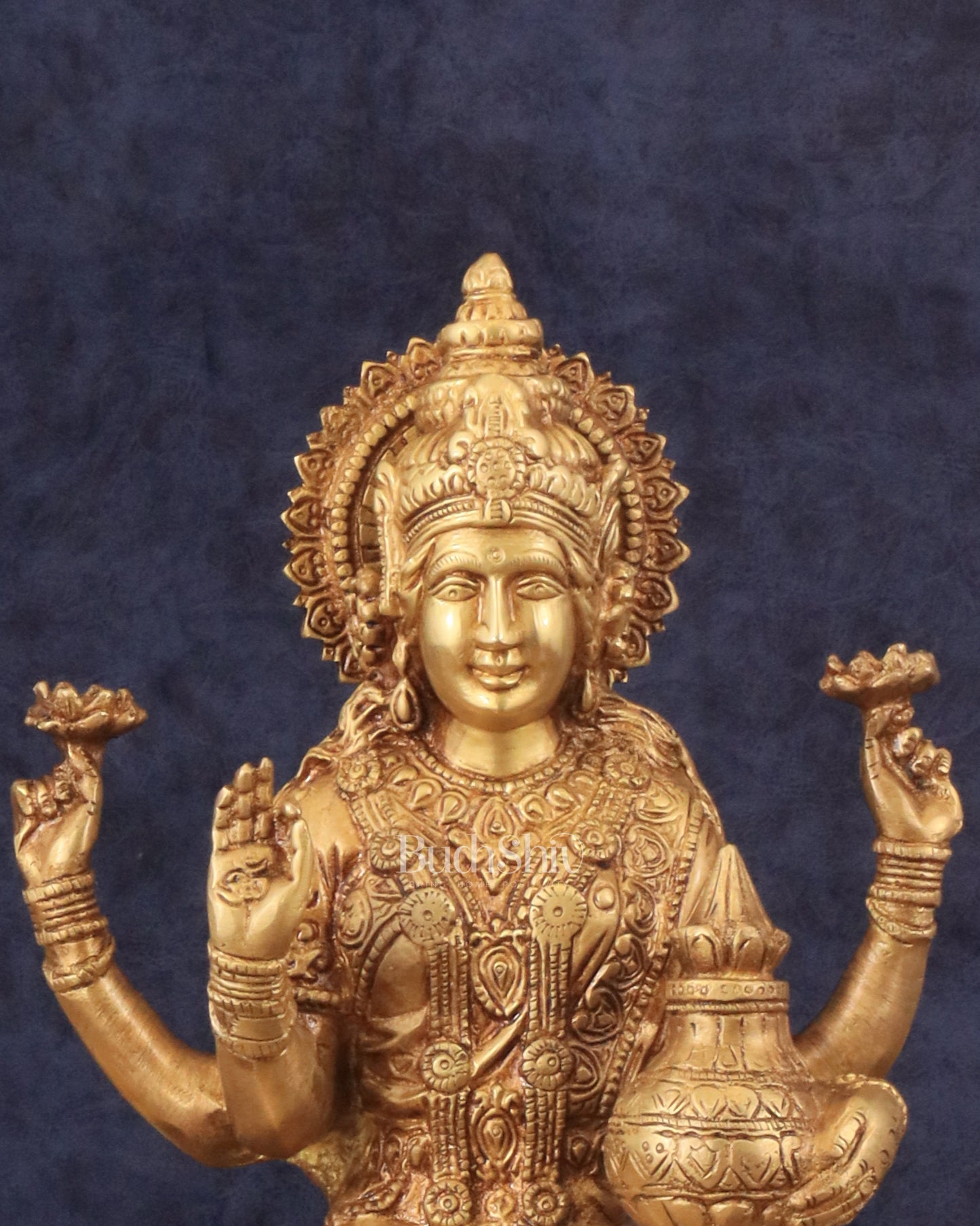 Pure Brass Goddess Dhan Lakshmi Idol - 12"