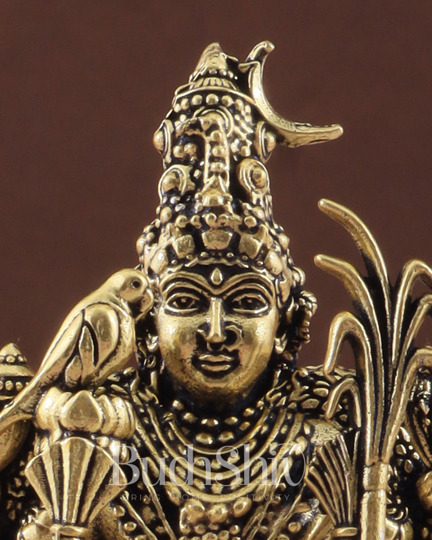 Brass Superfine Lalitadevi Rajarajeshwari Idol - 4 in Height golden tone