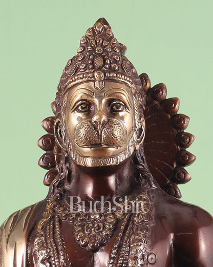 Brass Lord Hanuman Statue Standing 24" Height dual tone