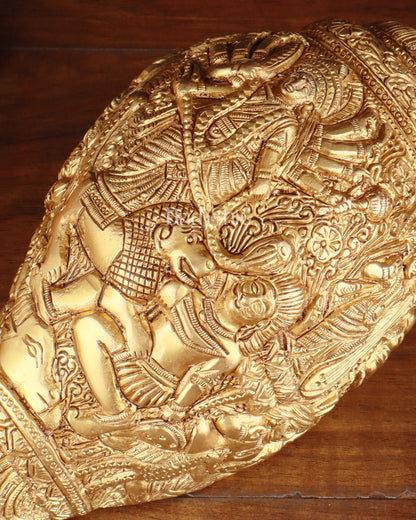 Brass Durga Darbar Shankh  – 4.5"x9.5"x4.5", 2 kg