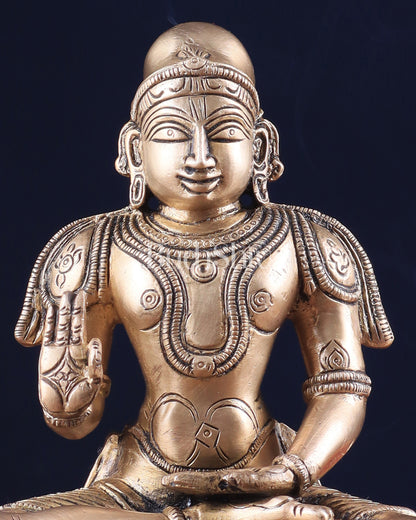 Pure Brass Madhurakavi Alvar - Azhwar Saint of South India 8.25"