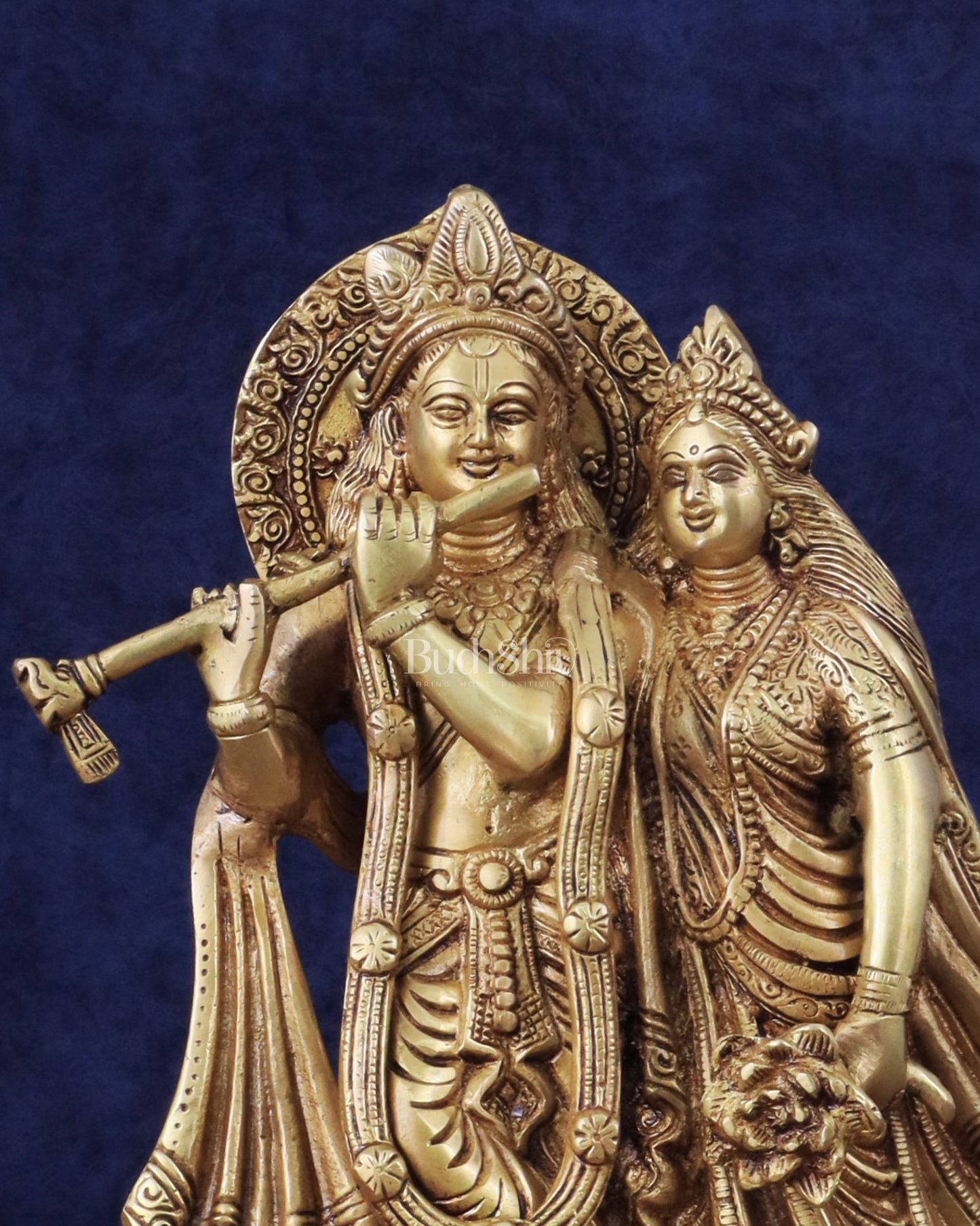 Brass Superfine Radha Krishna together idol - 12 inches