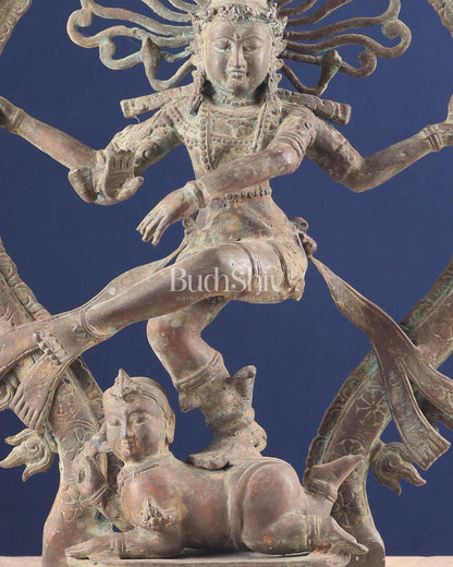 Handcrafted Bronze Nataraja – Dancing Shiva Vintage Indonesian Sculpture 22"