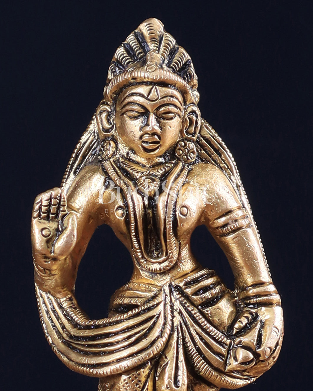 Pure Brass Small Radha Idol 4.2"