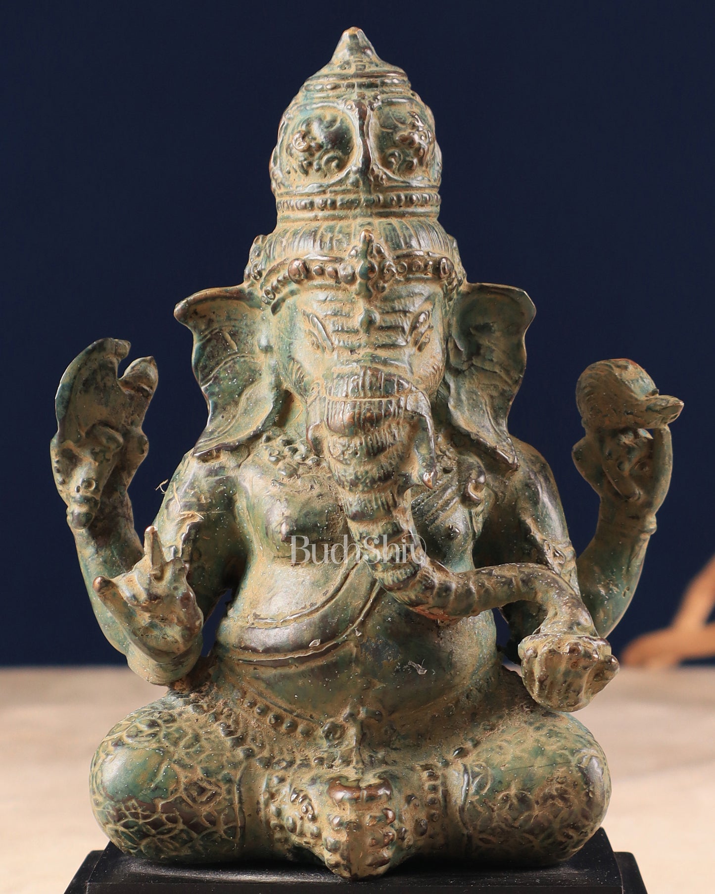 Vintage Indonesian Bronze Ganesha Statue 6.5"