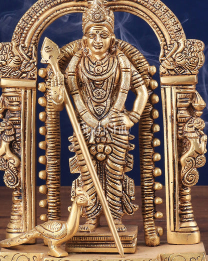 Pure Brass Lord Murugan Swamy statue 9"