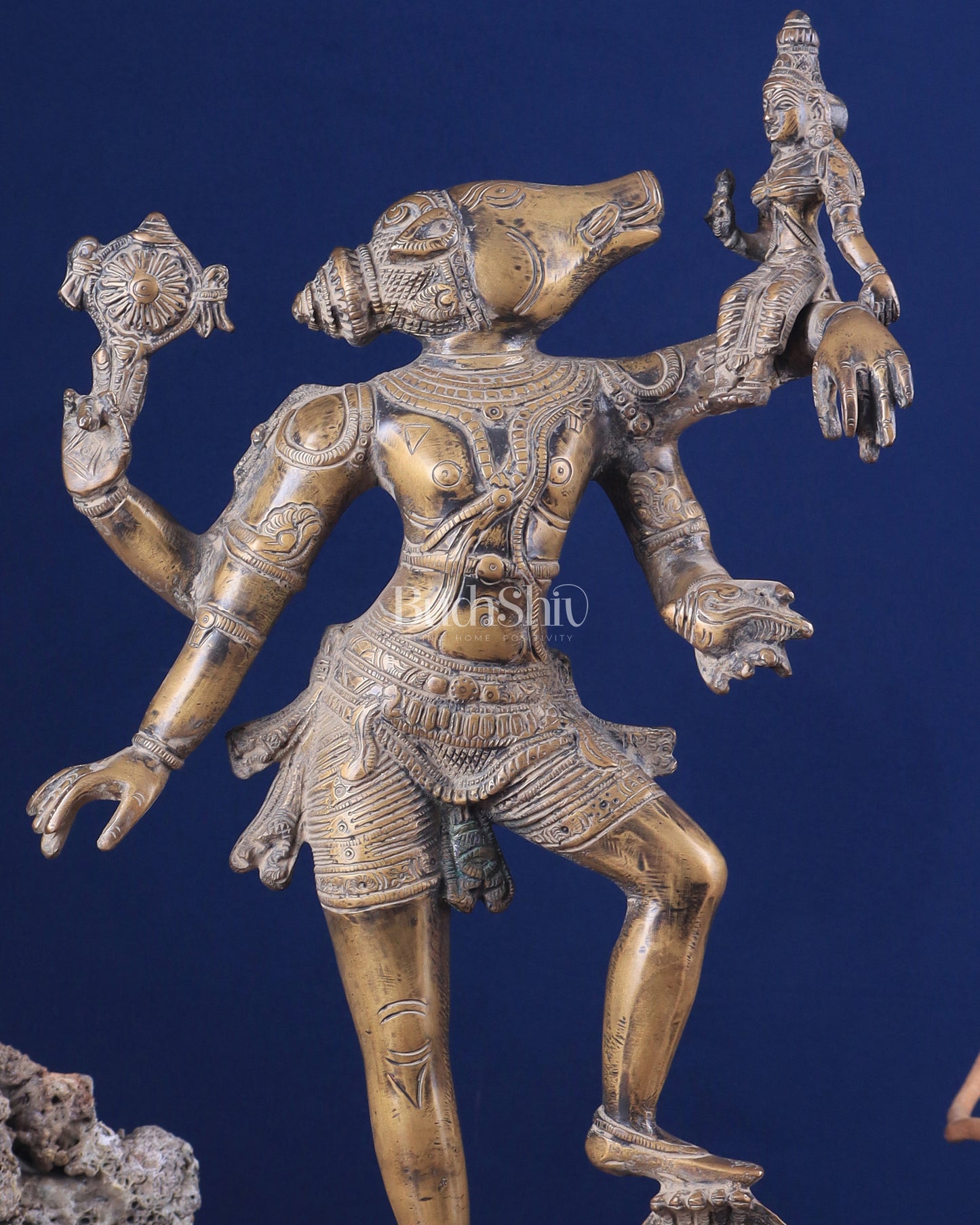 Varaha with Bhooma Devi Varaha Lakshmi Brass Statue 17 inch Gold vintage